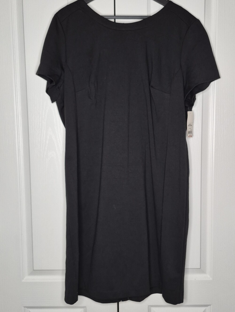 NWT GEORGE BLACK SHIFT KNEE DRESS Size 3X (22W/24W) Short Sleeve Back zipper